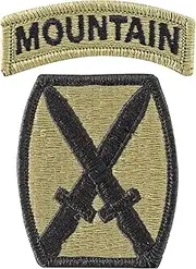 [MEDALS OF AMERICA EST. 1976] 10th Mountain Division with Mountain Tab OCP Hook Loop Military Patches