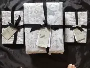 WEST ELM SHAE COTTON DUVET KING/CAL KING & 2 STANDARD SHAMS ASH NEW