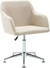 Dining Furniture Swivel Dining Chair Cream Fabric