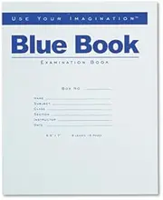 Exam Blue Book Legal Rule 8-1/2 x 7 White 8 Sheets/16 Pages 77512 - 1 Each