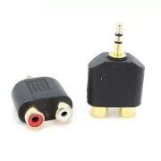 3pole Stereo 3.5mm AUX male to 2 RCA Female Audio Splitter Connector for PC