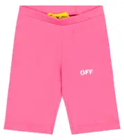 [Off-White Kids] Off-White Kids Off Stamp ribbed biker shorts Y 10 pink