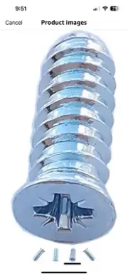 Ikea replacement screws, Part # 100372 (6 pack) - NEW, Euro countersunk