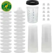 Master Paint System MPS Disposable Paint Spray Gun Cup Liners and Lid System, 25