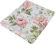 White Twin Size Flat Bed Sheet 100% Cotton Extra Soft Floral Printed Top Flat Sheet Only
