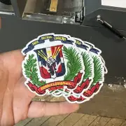 Lot Of (4) Dominican Republic Flag Shield Embroidery Patch Patches