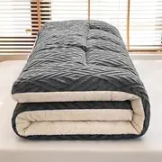 KCCRHIN Japanese Thick Futon Mattress Portable Breathable Sleeping Pad Living Room Floor Mattress Extra Thick Japanese Floor Mattress Bedroom Floor Bed Camping Mattress,Gray,180 * 200cm
