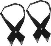 [Healeved] 2pcs Adjustable Criss Cross Bow Tie for School Uniforms Classic Pre Tied Bowknot Accessories for Men Women and Boys Durable Design