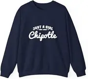 [X.Style] Just a Girl who Loves Chipotle Mexican Food ds011 Sweater Navy XL