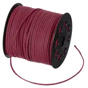 Faux Suede Leather Cord 2.6mm x 100 Yard Leather String Cord, Burgundy