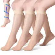 3 Pairs Sheer Compression Socks 20-30 Mmhg Knee High Compression Stockings Su...