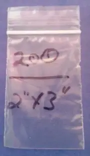 (200 BAGS) RESEALABLE JEWELRY/CRAFTS/PAWN SHOPS MINI BAGS 2"x 3" HEAVY 2 MIL