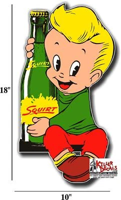 18" SQUIRT BOY SODA BOTTLE POP MACHINE DECAL
