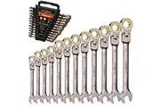 12Pcs Flexible Head Ratchet Spanner Set Metric 8-19MM Wrench Portable 72 Teeth