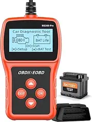 BingoHive OBD2 Scanner with Battery Tester - Code Reader Engine Fault Scanner CAN Diagnostic Scan Tool for All OBD II Protocol Cars Since 1996, Real-Time Data, Plug & Play, Multilingual, Orange
