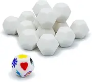 15 pcs D12 White Blank dice 25 mm for Board Games, Teaching and DIY