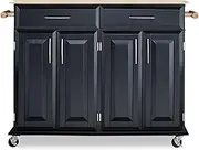 Home Styles with Storage Dolly Madison, Wood, Black, 48-1/4 in. W x 18-1/4 in. D x 35-1/2 in. H