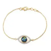 SUNDAYS CHILD Australian Boulder Opal Triplet & Natural White Zircon Bracelet
