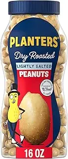 Planters Lightly Salted Dry Roasted Peanuts, 16.0 oz Jar (Pack of 6)