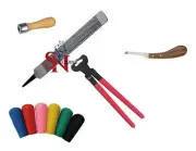 5 PCS Farrier Horse Hoof Kit Nippers Rasp Handle RH Poly Knife Trimming Shoeing
