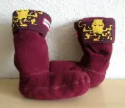 Hunter M Red Yellow Character Fleece Welly Boot Socks Hunter Boots Kids 11-13K