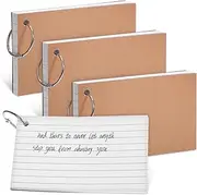 BCOATH Flash Cards Ring Bound Study Notebook Sets of Lined Index Cards for Memory White Lined