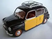 SEAT FIAT 800 CAR BLACK & YELLOW TAXI 1/43RD SCALE MODEL CLASSIC MINT 500 ^**^