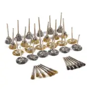 Nylon , Brass Coated Steel , 36pcs Brass Wire Brush Set Pen Cup Wheel Shaped ...