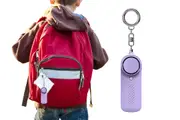 Self Defense Alarm Keychain with Mini Emergency LED Flashlight-Purple