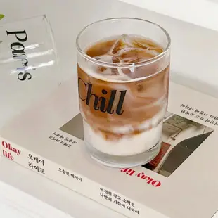 illy 咖啡杯 ins韓風馬克杯玻璃杯英文字母杯子奶茶杯咖啡杯牛奶杯簡約水杯