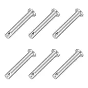 6Pcs 1/4" x 1-3/8" Single Hole Clevis Pins, 304 Stainless Steel Flat Head Pins