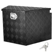 Trailer Tongue Box, Aluminum Alloy Diamond Plate Tongue Box Tool Chest, Heavy Duty Trailer Box Storage with Lock and Keys, for Pickup Truck, RV, Trailer, 737 x 410 x 460