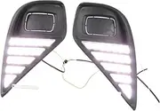 LED DRL Daytime Running Light Front Fog Lamps Assembly w/Turn Signal Accessories Compatible With Toyota Highlander 2020 2021 2022 2023