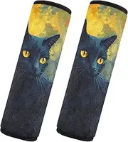 GAIREG Black Cat Car Seat Strap Covers Shoulder Seatbelt Pad
