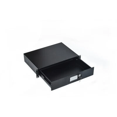 19" 2U Rack Mount Locking Drawer Pro Audio DJ Server Rack