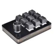 Handed Programmable Mechanical Keyboard 9 Keys Macro Keyboard with Knob