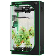 Grow Tent 90x50x160cm Hydroponic 600D Oxford Reflective Mylar Plant Room