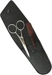 1 Set Mustache Scissors Hair Cutting Scissor Hair Thinning Shears Beard Scissors Haircut Kit Hair Cutting Tools Pinking Shears Beard Shears Split Ends Hair Trimmer Black