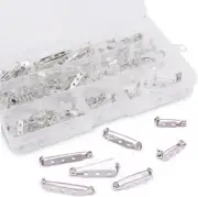 120Pcs 3 Sizes Silver Tone Pin Back Clasp Brooch for Badge Crafts, Jewelry Craft