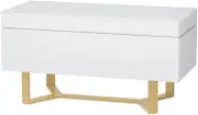 Artiss Storage Ottoman Blanket Box Bench 96cm Criss-Cross Linen Seat Chest White