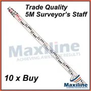 10 x 5 Meter Surveyor's Staves Rod for Dumpy Level Rotating Rotary Laser Level