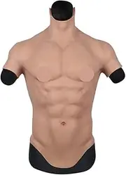 YIQI Silicone Muscle Chest Realistic Male Chest Vest Abdominal Muscle Simulation Skin Silicone Soft