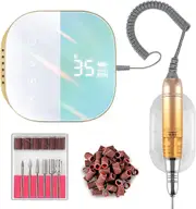 Professional Rechargeable Nail Drill, 35000rpm Portable Cordless Manicure Machine for Acrylic Nails