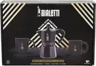 Bialetti Moka Express 6 Cup W/ 2 Mugs Black Star Edition Gift Set Coffee Pot