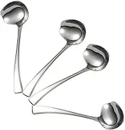 LIFKOME 4pcs Stainless Steel Long Soup Spoons Ramen Soup Spoon Mirror Polished