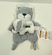 Modern Moments by Gerber Gray Lion Lovey Rattle w/Elephant Plush Stuffed Toy NWT