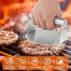 Smash Burger Kit with Lid Griddle Spatula 5.5 Inch Stainless Steel Burger DefKD