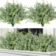 8 Bundles Artificial Greenery Plants Stems Outdoor Fake 8 Pcs Dusty Green