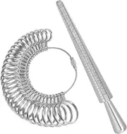 Ring Sizer Tool Including Ring Mandrel & Ring Sizer Guage, 4 Sizes Ring Measurem