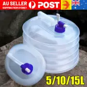 5-15L Collapsible Water Container with Spigot Folding Storage Carrier Camping AU